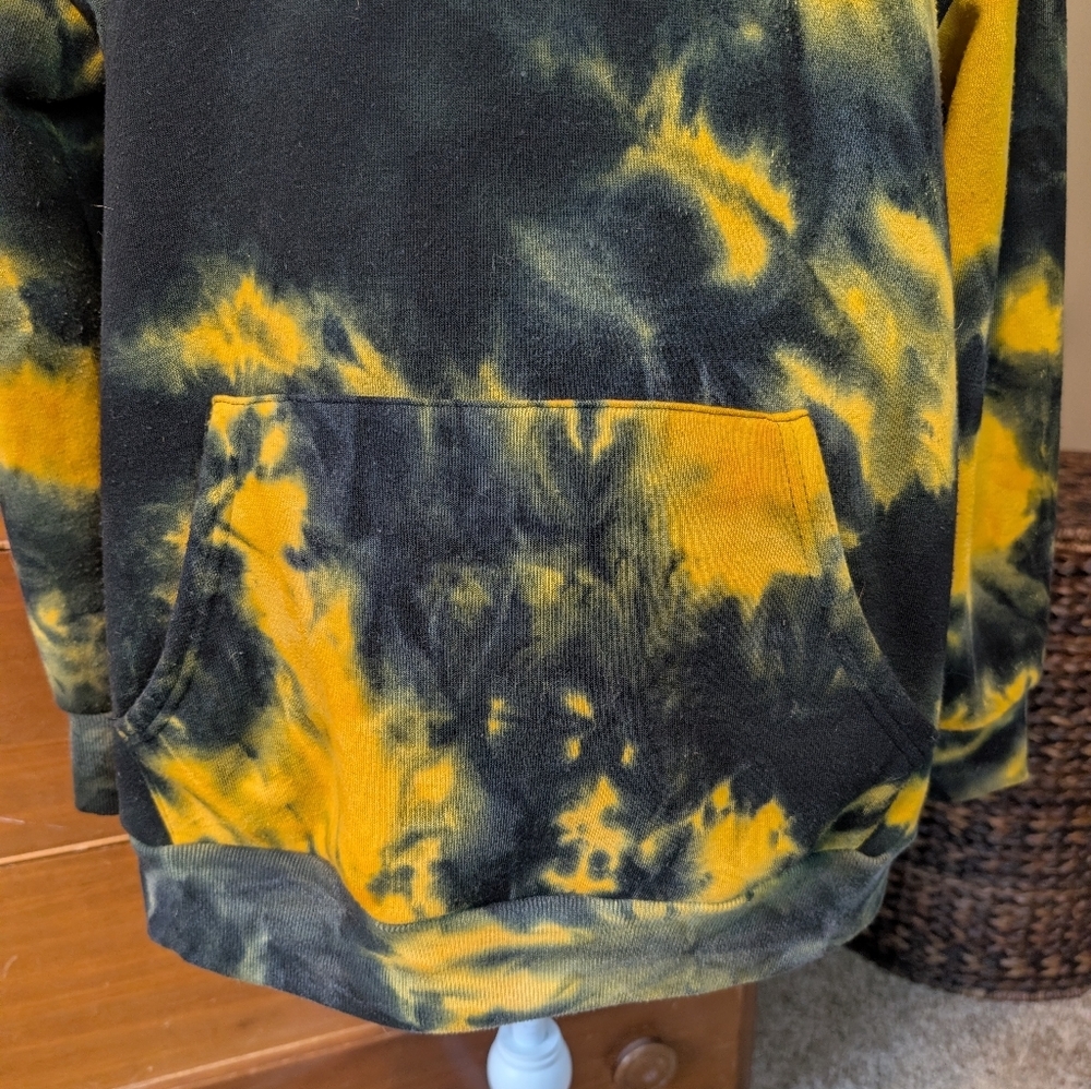 GREEN BAY PACKER Tie Dye Fire  Facemask Hoodie Sweatshirt SZ 1X - Picture 5 of 15